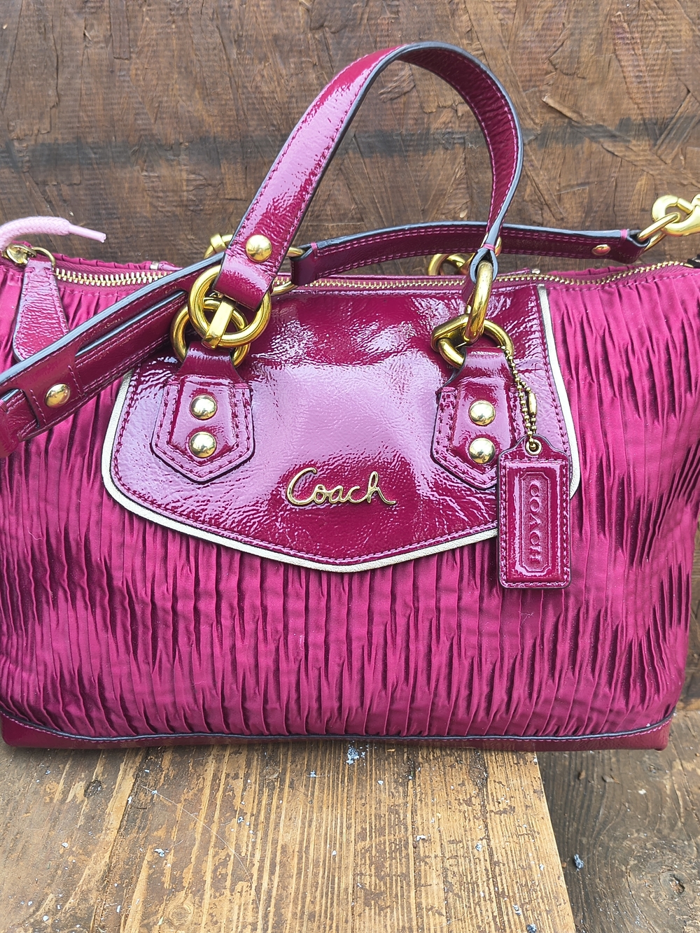 Coach Fuchsia Patent Leather Satchel